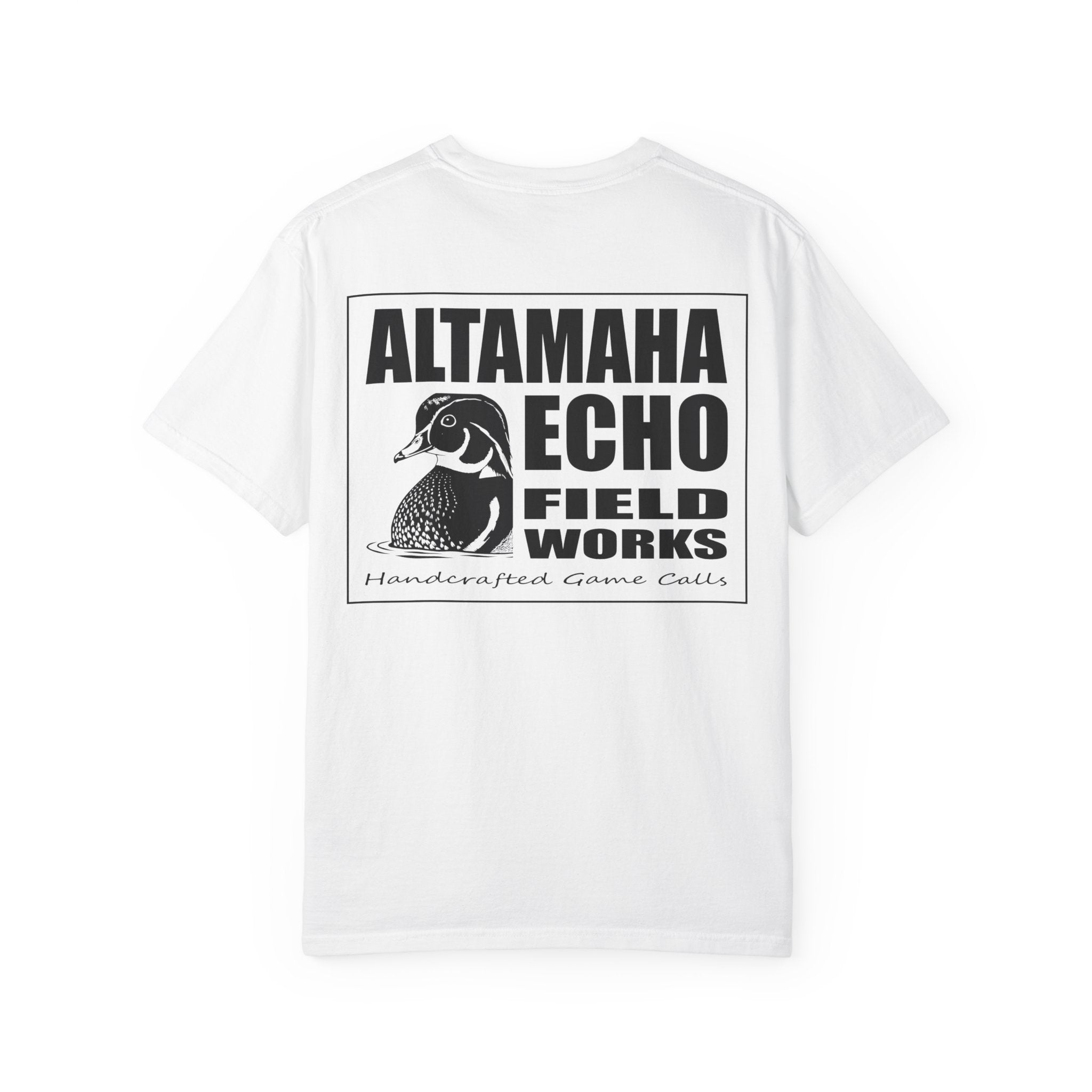 Altamaha Echo Field Works logo T-shirt | Wood Duck Print